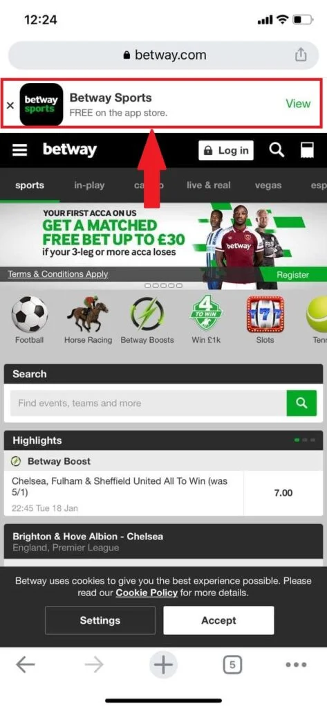 как скачать приложение Betway на Айфон
